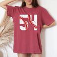 野球選手 ジャージ 番号54 54 Proud Baseball Mom Dad レディースオーバーサイズコンフォートTシャツ Crimson