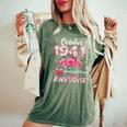 85歳 1941年10月 花柄 85歳 誕生日 男性 女性 レディースオーバーサイズコンフォートTシャツ Moss