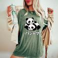 Cute Kawaii Pandas Pajama かわいいパンダのパジャマ レディースオーバーサイズコンフォートTシャツ Moss