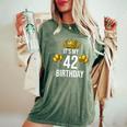 It's My 42歳の誕生日パーティー 42歳の誕生日 男性 女性 レディースオーバーサイズコンフォートTシャツ Moss