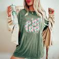 かわいいチンチラ花柄チンチラ 長袖tシャツ レディースオーバーサイズコンフォートTシャツ Moss
