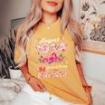 92歳 1934年8月 花柄 92歳 誕生日 男性 女性 レディースオーバーサイズコンフォートTシャツ Mustard