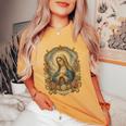 Ave Maria 聖母マリア 花柄 カトリック 祈りの肖像画 レディースオーバーサイズコンフォートTシャツ Mustard