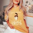 That's Enough I'm Going Mom & Dad エキゾチックショートヘアキャット レディースオーバーサイズコンフォートTシャツ Mustard