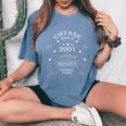 25 歳の誕生日レトロ限定版男性女性ヴィンテージ 2001 レディースオーバーサイズコンフォートTシャツ Blue Jean