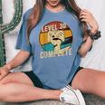 30歳の誕生日プレゼント 男性 女性 レトロゲーマー レベル30 コンプリート レディースオーバーサイズコンフォートTシャツ Blue Jean