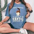 That's Enough I'm Going Mom & Dad エキゾチックショートヘアキャット レディースオーバーサイズコンフォートTシャツ Blue Jean