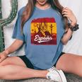 スペイン 女性 フラメンコ スペイン闘牛 男性 レディースオーバーサイズコンフォートTシャツ Blue Jean