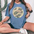 蓮の花 浮世絵 日本風アート レディースオーバーサイズコンフォートTシャツ Blue Jean