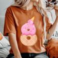8歳の誕生日、女の子8歳、アイスクリーム、ナンバー8 レディースオーバーサイズコンフォートTシャツ Yam