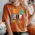 Awesome Level 8 Unlocked 8Th Birthday Boy Girlideo Gamer レディースオーバーサイズコンフォートTシャツ Yam