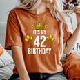 It's My 42歳の誕生日パーティー 42歳の誕生日 男性 女性 レディースオーバーサイズコンフォートTシャツ Yam