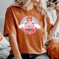 メルちゃん くまさんカーでlet's Go Drive 〜Under The Rainbow〜【片面プリント】 レディースオーバーサイズコンフォートTシャツ Yam