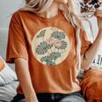 蓮の花 浮世絵 日本風アート レディースオーバーサイズコンフォートTシャツ Yam