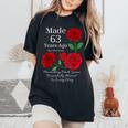 63年前に作られたバラの花 63歳 63歳の誕生日 レディースオーバーサイズコンフォートTシャツ Black