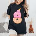 8歳の誕生日、女の子8歳、アイスクリーム、ナンバー8 レディースオーバーサイズコンフォートTシャツ Black