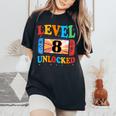 Awesome Level 8 Unlocked 8Th Birthday Boy Girlideo Gamer レディースオーバーサイズコンフォートTシャツ Black