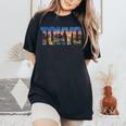 Tokyokyline Rainbow Bridge Tokyo Tower Tokyo Night レディースオーバーサイズコンフォートTシャツ Black