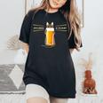 ビールをすすめるねこ 猫 ビール Cat Beer 日本語バージョン レディースオーバーサイズコンフォートTシャツ Black