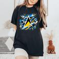 男性と女性の愛国心が強いセントルシア国旗の服セントルシア レディースオーバーサイズコンフォートTシャツ Black