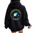 3I Atlas Interstellarisitor Missionパッチデザイン レディース オーバーサイズ パーカー バックプリント Black