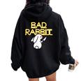 Bad Rabbit Bunny Avec Couteau Hater Sweat à capuche oversize pour femme avec imprimé dans le dos Black