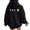 Retro Arcade Game Horror Movie Ghosts Costume Kids Women Oversized Hoodie Back Print Black