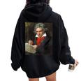 ベートーベン 肖像画【作曲家】ルートヴィヒ・ヴァン・ベートーヴェン Beethoven クラシック 音楽家 レディース オーバーサイズ パーカー バックプリント Black
