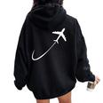 飛行機 飛行機 恋人 パイロットギフト 男性 女性 キッズ 男の子 女の子 レディース オーバーサイズ パーカー バックプリント Black