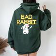 Bad Rabbit Bunny Avec Couteau Hater Sweat à capuche oversize pour femme avec imprimé dans le dos Forest