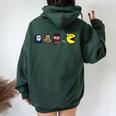 Retro Arcade Game Horror Movie Ghosts Costume Kids Women Oversized Hoodie Back Print Forest