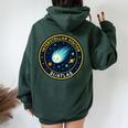 3I Atlas Interstellarisitor Missionパッチデザイン レディース オーバーサイズ パーカー バックプリント Navy Blue
