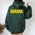 Banana The Word Banana On A コスチューム レディース オーバーサイズ パーカー バックプリント Navy Blue