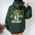 It's My 42歳の誕生日パーティー 42歳の誕生日 男性 女性 レディース オーバーサイズ パーカー バックプリント Navy Blue