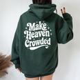 Make Heaven Crowded Christian Girl レトロ 宗教的 イエス レディース オーバーサイズ パーカー バックプリント Navy Blue