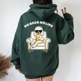 No Beer No Life トイプードル グッズ ビール 酒 犬 おもしろ 面白い ネタ 笑える 飲み会 レディース オーバーサイズ パーカー バックプリント Navy Blue