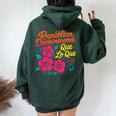 República Dominicana Qué Lo Que ドミニカ共和国 花 レディース オーバーサイズ パーカー バックプリント Navy Blue