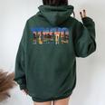Tokyokyline Rainbow Bridge Tokyo Tower Tokyo Night レディース オーバーサイズ パーカー バックプリント Navy Blue
