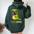 アライグマ 恐竜 コスチューム トレックス トラッシーサウルス 男の子 女の子 キッズ レディース オーバーサイズ パーカー バックプリント Navy Blue