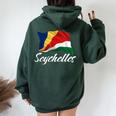 セイシェル 国旗 セイシェル アフリカ 愛国心 男性 女性 キッズ レディース オーバーサイズ パーカー バックプリント Navy Blue