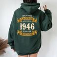 ヴィンテージ 1946 ギフト 男性 女性 長寿祝い 1946年生まれ ユニークな誕生日プレゼント レディース オーバーサイズ パーカー バックプリント Navy Blue