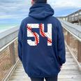 野球選手 ジャージ 番号54 54 Proud Baseball Mom Dad レディース オーバーサイズ パーカー バックプリント Forest