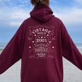 25 歳の誕生日レトロ限定版男性女性ヴィンテージ 2001 レディース オーバーサイズ パーカー バックプリント Maroon