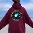 3I Atlas Interstellarisitor Missionパッチデザイン レディース オーバーサイズ パーカー バックプリント Maroon