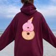 8歳の誕生日、女の子8歳、アイスクリーム、ナンバー8 レディース オーバーサイズ パーカー バックプリント Maroon