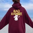Bad Rabbit Bunny Avec Couteau Hater Sweat à capuche oversize pour femme avec imprimé dans le dos Maroon