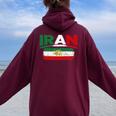 Iran Lionun Flagiranpersianflag Of Iran 長袖tシャツ レディース オーバーサイズ パーカー バックプリント Maroon