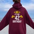 It's My 42歳の誕生日パーティー 42歳の誕生日 男性 女性 レディース オーバーサイズ パーカー バックプリント Maroon