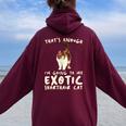 That's Enough I'm Going Mom & Dad エキゾチックショートヘアキャット レディース オーバーサイズ パーカー バックプリント Maroon