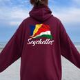 セイシェル 国旗 セイシェル アフリカ 愛国心 男性 女性 キッズ レディース オーバーサイズ パーカー バックプリント Maroon